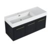 Contemporary 48" Wall Mounted Bathroom Vanity With Resin Sink And Soft Closing Doors And Line - Black Chestnut - Image 14