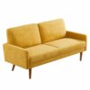 Sofa, European Style With Sleek Design, Modern & Vintage Flair, Upholstered 3 Seater Couch - Mustard Yellow - Image 4