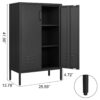 Suitable For Steel Storage Cabinets In Living Rooms, Kitchens, And Bedrooms, 2 Door Miscellaneous Storage Cabinet, Garage Tool Storage Cabinet, And Office File Cabinet 2 Movable Partitions - Black - Image 3