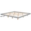 King Size Floating Bed With LED Lights Underneath, Modern King Size Low Profile Platform Bed With LED Lights - Gray - Image 10