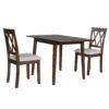 3 Piece Kitchen Dining Set With Drop Leaf Dining Table And 2 Dining Upholstered Chairs, Dining Room Set For Small Places - Brown - Image 11