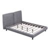 Queen Size Upholstered Platform Bed With 2 Large Headrests And Thick - Gray - Image 3