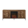 Modern Farmhouse Barn Door Fireplace TV Stand For TVs Up To 65” - Rustic Oak - Image 3