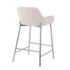 Daniella - Contemporary Fixed Height Counter Stool (Set of 2) - Chrome / Cream - Image 4