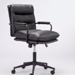 Office Chair Mid Back Desk Chair Modern Excutive Office Chair With Arms And Wheels For Home Office - Black