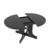 Dining Table For Farmhouse Kitchen Expandable Oval Table Top With Removable Leaf Trestle X Shaped Base - Black - Image 12