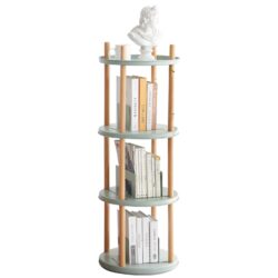 Storage Shelf, 360° Rotating Bookshelf, 4 Tier Bookcase With Large-Capacity Storage Space, Multifunctional Storage Rack, Compact Design For Living Room - Natural