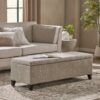 Glouster - Contemporary Storage Ottoman V2 With Upholstered Fabric - Sand - Image 5