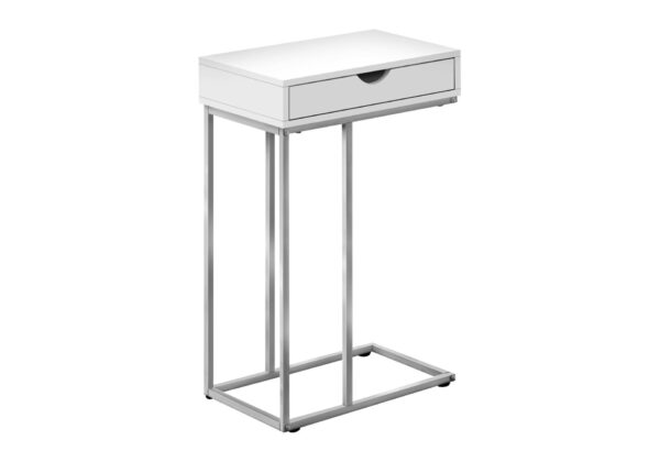Accent Table, C - Shaped Modern - White