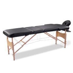 Massage Table Portable Massage Bed Lash Bed With Carrying Case Spa Table Height Adjustable, Salon Bed Face Cradle Bed - Black