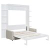 Queen Size Murphy Wall Bed With Sofa, Space Saving - White - Image 2