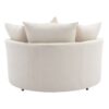 360° Swivel Accent Barrel Chair With Storage Ottoman & 4 Pillows, Modern Chenille Leisure Chair Round Accent For Living Room - Cream - Image 13