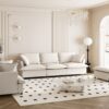 3 Piece Living Room Set Modular L Shaped Sectional Couch Upholstered, 3 Seater Sofa & Armchair & Movable Ottoman 5 Seat - Beige - Image 9