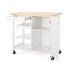 Contemporary Kitchen Cart With Wheels - White - Image 6