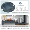 Hearth & Haven Clara - Console Table With Storage Drawers And Bottom Shelf Navy - Navy - Image 5