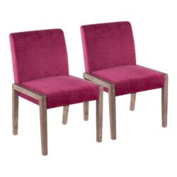 Carmen - Contemporary Chair (Set of 2) - White Washed / Hot Pink