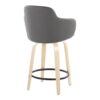 Boyne - Contemporary Fixed Height Counter Stool With Swivel (Set of 2) Round Footrest - Natural / Gray - Image 4