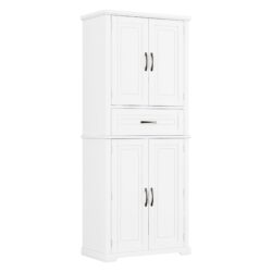 Bathroom Storage Cabinet With Multi Functional Storage Space, Drawer With Slide Rails, Adjustable Shelf - White