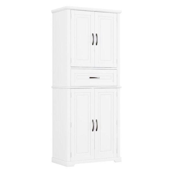 Bathroom Storage Cabinet With Multi Functional Storage Space, Drawer With Slide Rails, Adjustable Shelf - White