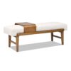 Billie - Modern Telephone Bench With Sliding Shelf - Ivory White - Image 4