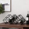 Modern Industrial Tabletop Wine Rack With 7 Bottle Holders - Black - Image 8