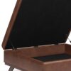 Owen - Extra Large Square Coffee Table Storage Ottoman - Distressed Saddle Brown - Image 5