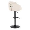 Dahlia - Contemporary Adjustable Barstool With Swivel With Rounded T Footrest (Set of 2) - Black / Cream - Image 4