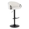 Claire - Contemporary Adjustable Barstool With Swivel With Rounded T Footrest (Set of 2) - Black / Cream - Image 2