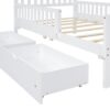 Twin Size Platform Bed With Guardrails On Both Sides And 2 Storage Drawers - White - Image 9