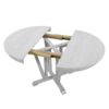 Topmax - 5 Piece Rustic Extendable Dining Table Set Round Trestle Table And 4 Cross Back Dining Chairs For Kitchen, Dining Room - Gray - Image 13