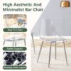 Stylish Ergonomic Dining Chair With Metal Legs And Transparent Seat Cushion (Set of 3) - Silver / Transparent - Image 6