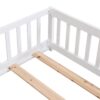 Twin Size Floor Bed With Door And Fence For Children - White - Image 7
