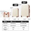 Hardshell Luggage Sets 2 Pieces + Bag Spinner Suitcase With Tsa Lock Lightweight 20" / 24" - Brown / White - Image 5