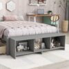 Full Size Bed With Storage Case, 2 Storage Drawers, Lengthwise Support Slat - Gray - Image 4