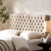 Annecy - Contemporary Upholstered Full / Queen Fabric Headboard - Beige - Image 2