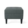Classic Fabric Ottoman With Birch Wood Legs And High Quality Foam Padding - Charcoal - Image 6