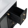 Bathroom Vanity With A Soft Close Glass Door, Adjustable Shelves, And Three Drawers - Black - Image 19