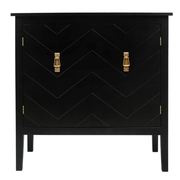 Vintage Style 2 Door Wooden Sideboard Cabinet For Living Room, Dining Room, Or Office - Black Wood