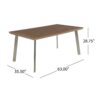 Outdoor Dining Table With Eucalyptus Wood Topped - Silver - Image 3