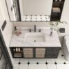 Elegant Marble Vanity Top, 43" Bathroom Vanity With Undermount Sink Sintered Stone, Bianco Carrara Venato - White - Image 2