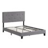 Queen Size Upholstered Platform Bed Frame With Button Tufted Linen Headboard, No Box Spring Needed, Wood Slat Support - Gray - Image 9