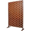 Outdoor / Indoor Privacy Screen Metal Privacy Screen, Freestanding Decorative Privacy Screen For Deck Balcony Patio - Rust Red - Image 5