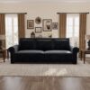 King Pull Out Sofa Bed, Chesterfield Sofa, 3 In 1 Velvet Convertible Sleeper Sofa With Nailhead Trim & Rolled Arm Multifunctional Sofa Bed For Living Room - Black - Image 6