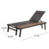 Waterloo - Chaise Lounge With Attached Wood Side Table (Set of 2) Adjustable Eucalyptus Wood And - Gray / Black - Image 8