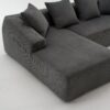Compression Sofa: Combining Chaise Longue With 3 Seater, Corduroy Fabric, Full Sponge Compression Sofa, Combined Sofa With 4 Pillows For Living / Home Furniture / Apartment - Gray - Image 19