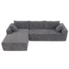 2 Pices Free Combination Minimalist Style Modular Sectional, Wrinkle Resistant Couch Set L Shaped Compressed Sofa For Living Room - Gray - Image 4