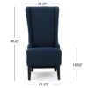 Contemporary Dining Chair With High Back And Birch Wood Legs - Navy Blue - Image 2