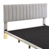 Queen Size Upholstered Bed With Sensor Light And Headboard, Floating Platform Bed - Gray - Image 5