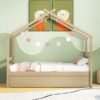 Twin Size House-Shaped Bed With Trundle - Natural - Image 7