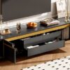 TV Stand For TVs Up To 80", TV Cabinet With 4 Drawers And 2 Spacious Cabinets, 5 Metal Legs For Living Room - Black - Image 4